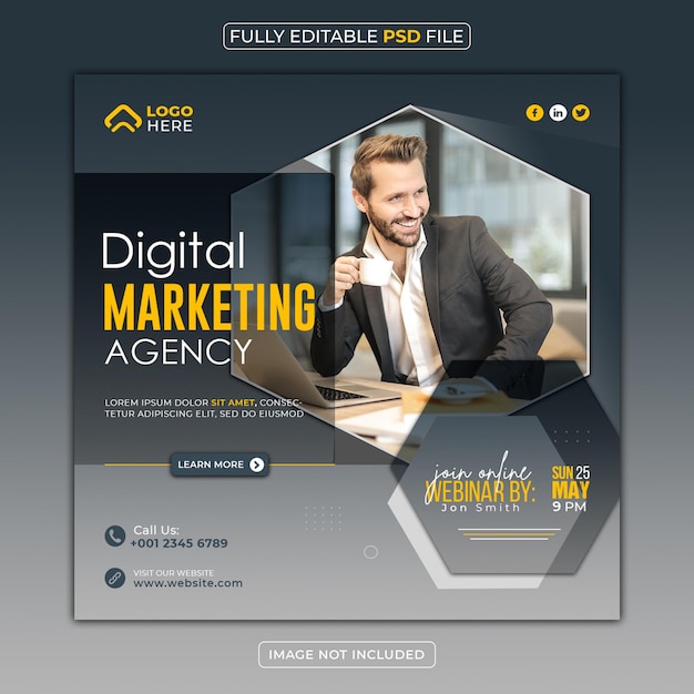 PSD digital marketing amp creative agency social media post template