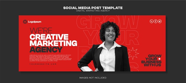 PSD psd digital marketing social media linkedin facebook cover page template