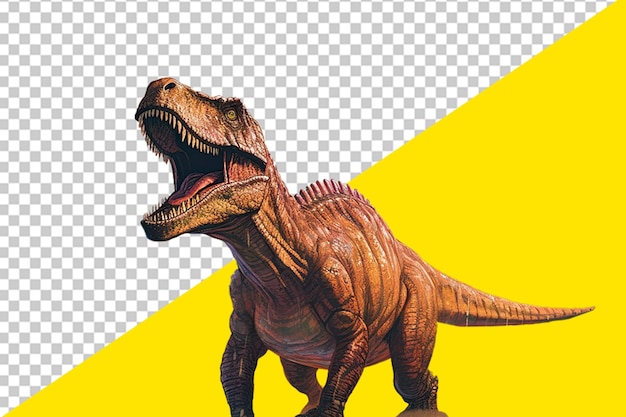 Psd dinosaur with a yellow background that With Transparent Background