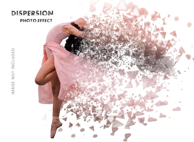 PSD dispersion photo effect mockup