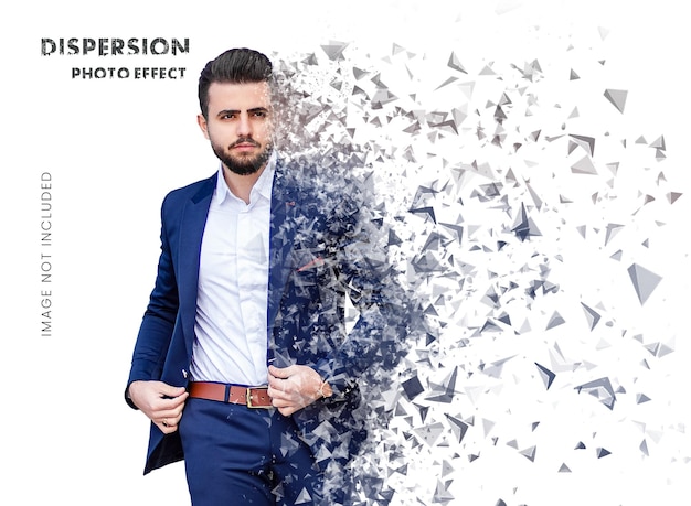 PSD dispersion photo effect mockup