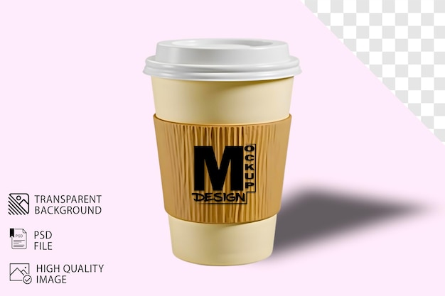 PSD psd disposable coffee cup isolated on a transparent background for social media poster and banner