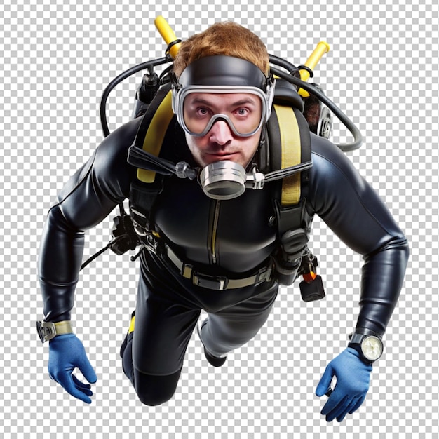 PSD of diver on transparent background