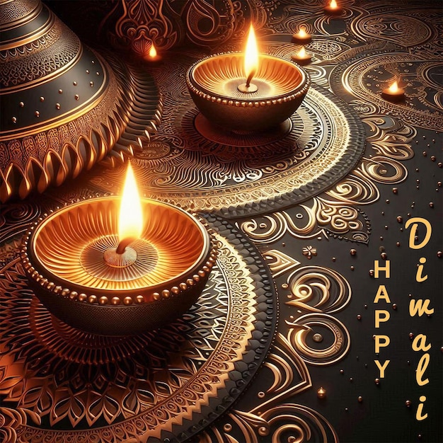 PSD psd diwali festival light greeting design template and depabali banner