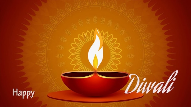 PSD diwali festival light greeting design