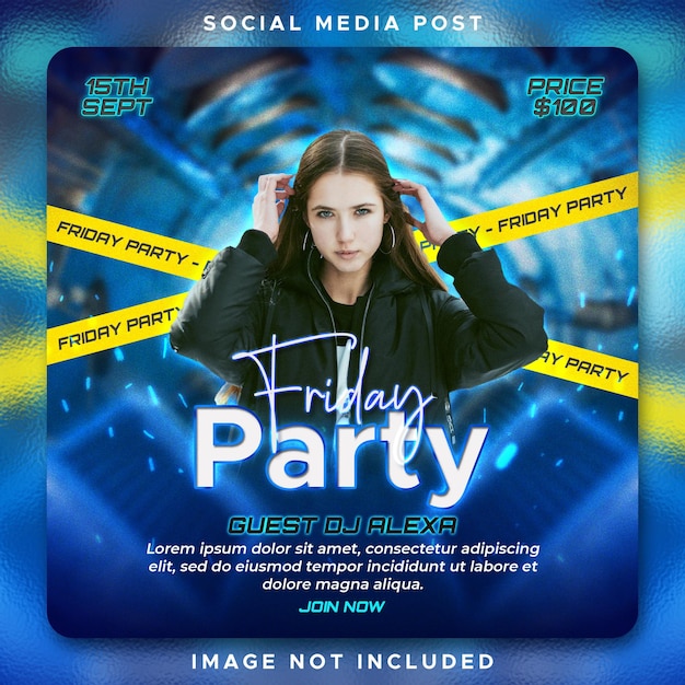 PSD dj music party flyer square flyer template