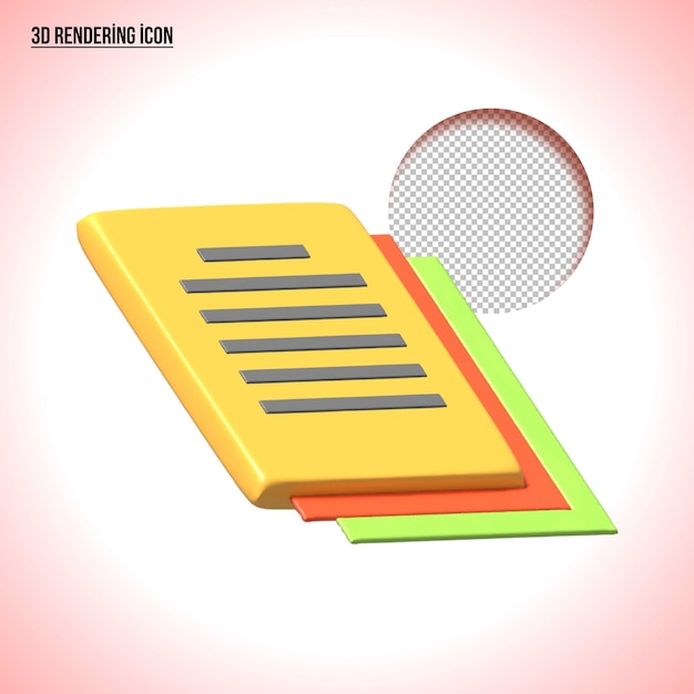 PSD document 3d illustration icon