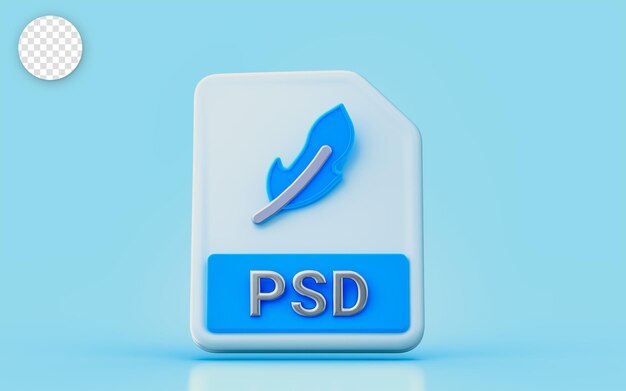 PSD document file sign 3d render concept for photos editing design art create pixel shape