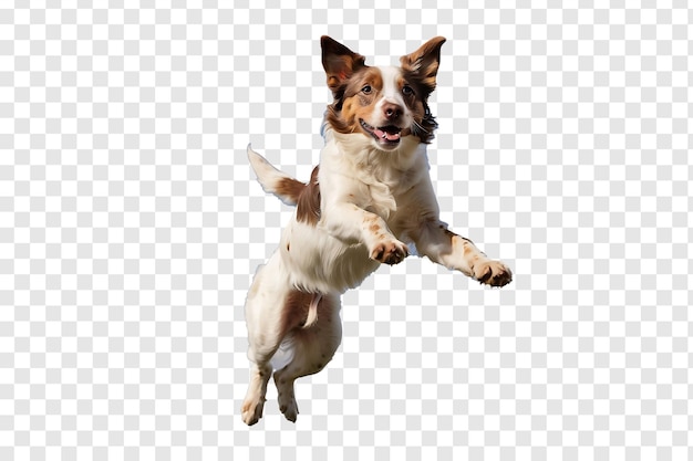 PSD psd dog jumping in the air with on white background