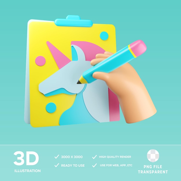 PSD psd drawing 3d illustration