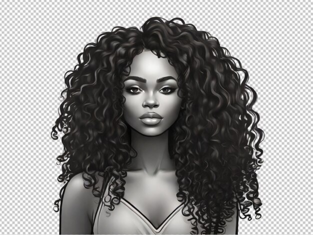 psd of a drawing of a African women