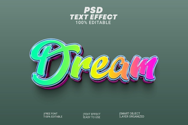 PSD Dream 3D Text Effect Style