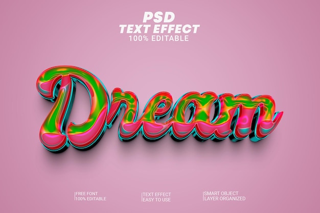 PSD psd dream editable 3d text style effect