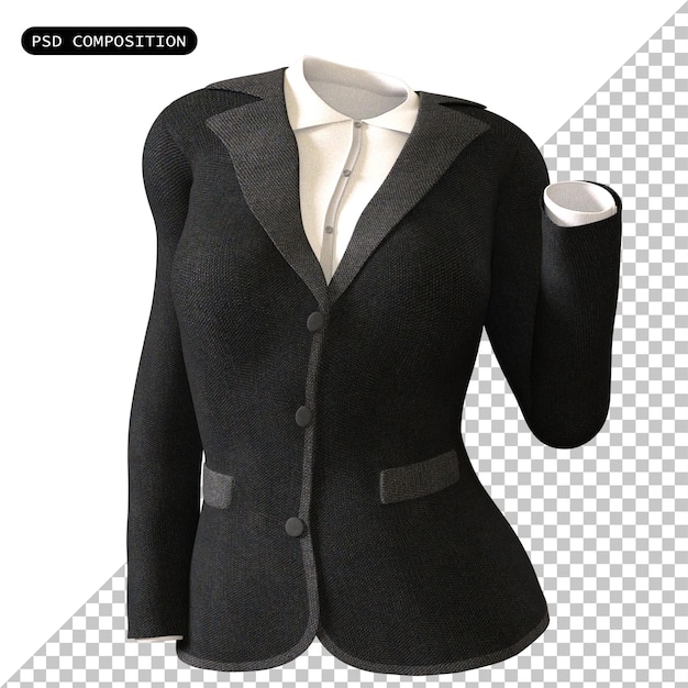 PSD Dress Office Woman isolated 3D Render illustration