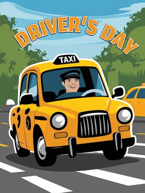 PSD Drivers Day poster with a driver visible through the windshield on the road