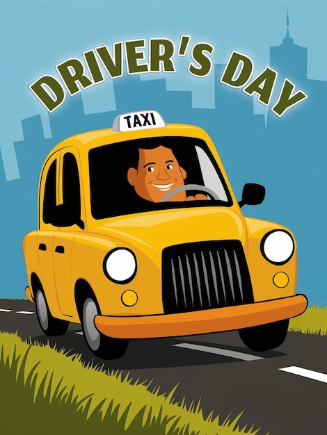 PSD Drivers Day poster with a driver visible through the windshield on the road