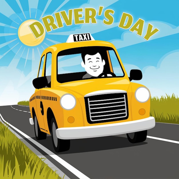 PSD Drivers Day poster with a driver visible through the windshield on the road