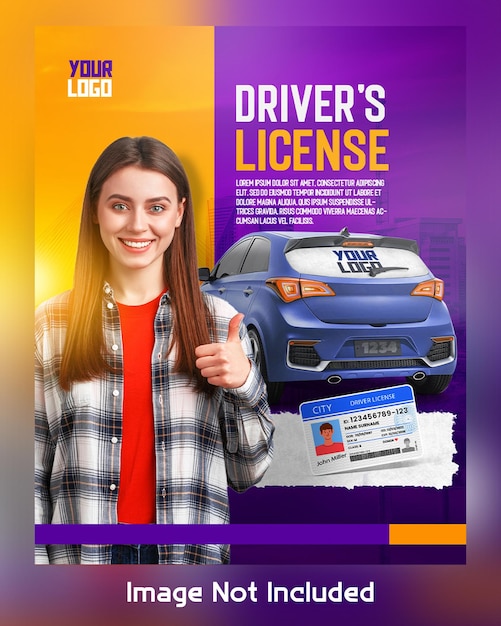 PSD psd driving school banner template