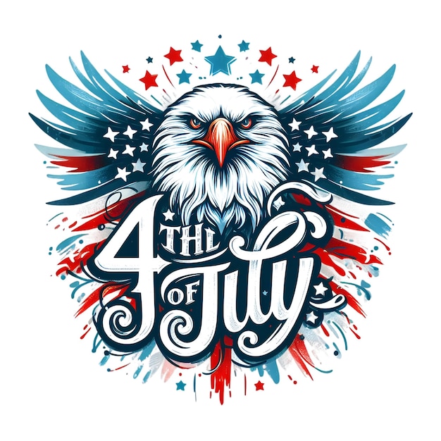 PSD Eagle Patriotic American Flag 4th July Sublimation