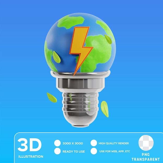 PSD Earth Energy 3D illustration