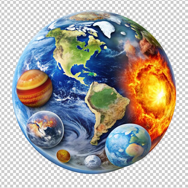 PSD of a earth science on transparent background