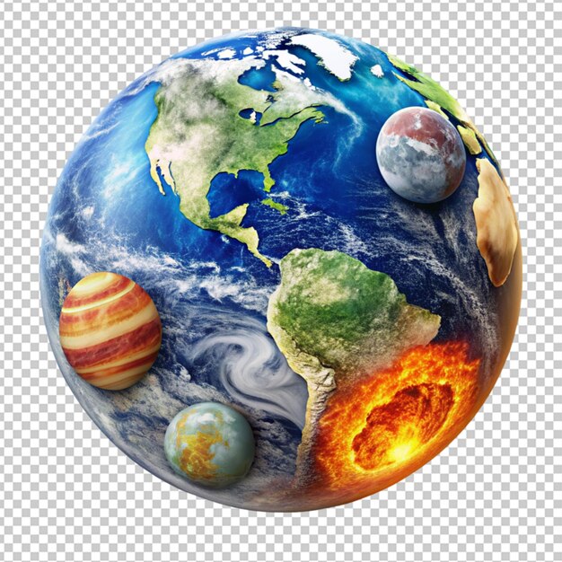 PSD of a earth science on transparent background