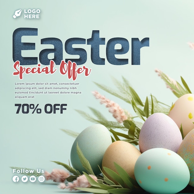 PSD easter promotion instagram post