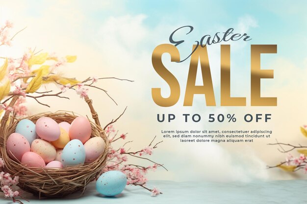 PSD psd easter sale landcape banner promotion