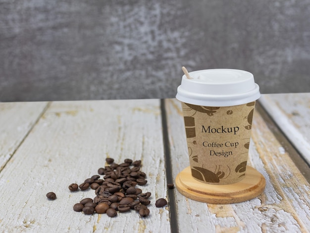 PSD eco-friendly paper cup mock-up for take away