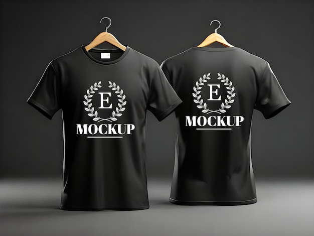 PSD editable 3d rendering sports tshirt front and back mockup template design