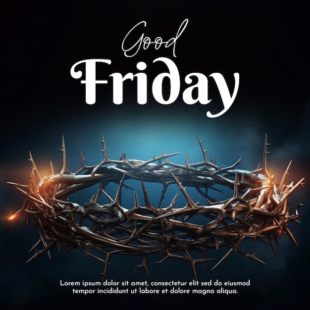 PSD editable good friday banner template design