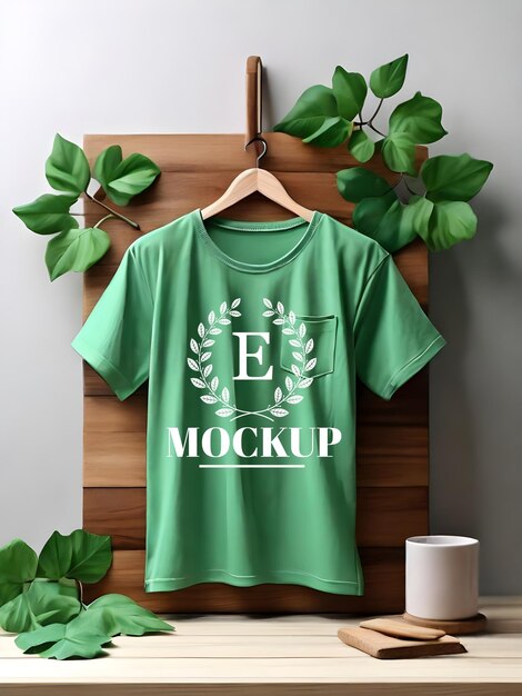 PSD psd editable mens green tshirt mockup design