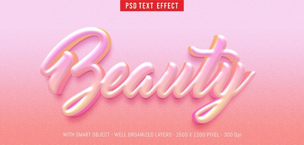 PSD editable text effect beauty 3d style