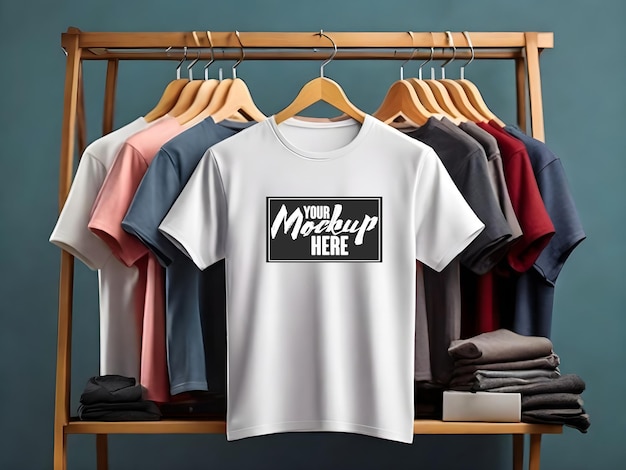 PSD editable white beautiful tshirt front mockup