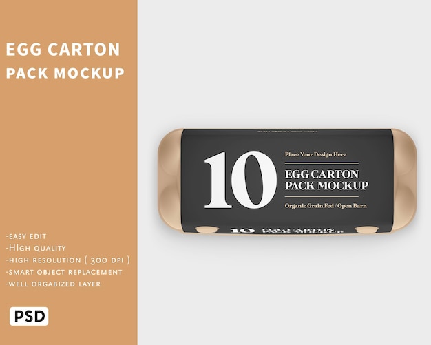 PSD egg carton pack mockup