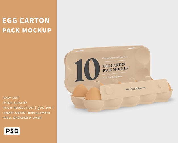 PSD egg carton pack mockup