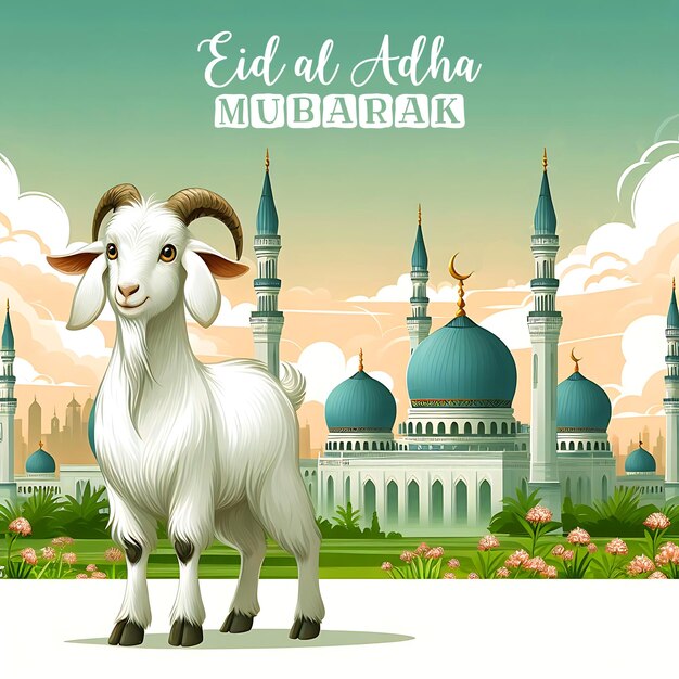 Psd eid al adha mubarak islamic festival social media post template