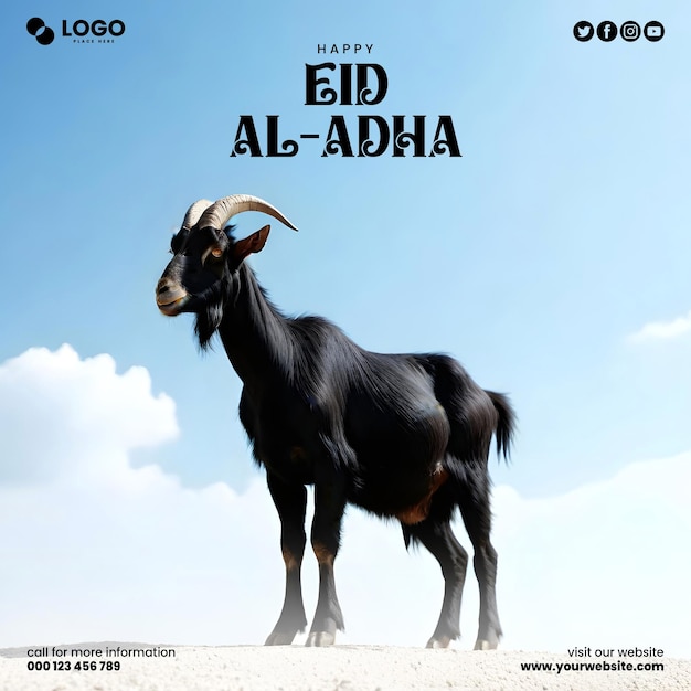 PSD Eid Ul Adha Mubarak Social Media Flyer Template