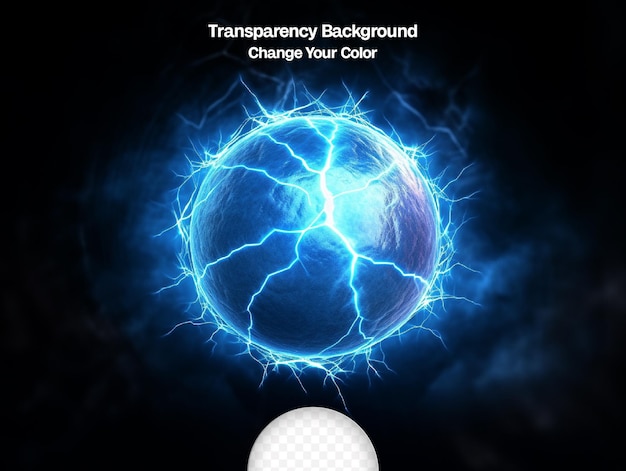 PSD psd electric ball of lightning effect a transparent background