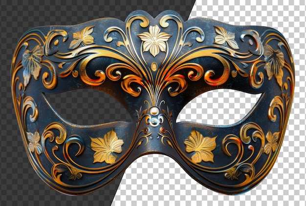 PSD psd elegant black and gold masquerade mask cut out stock png