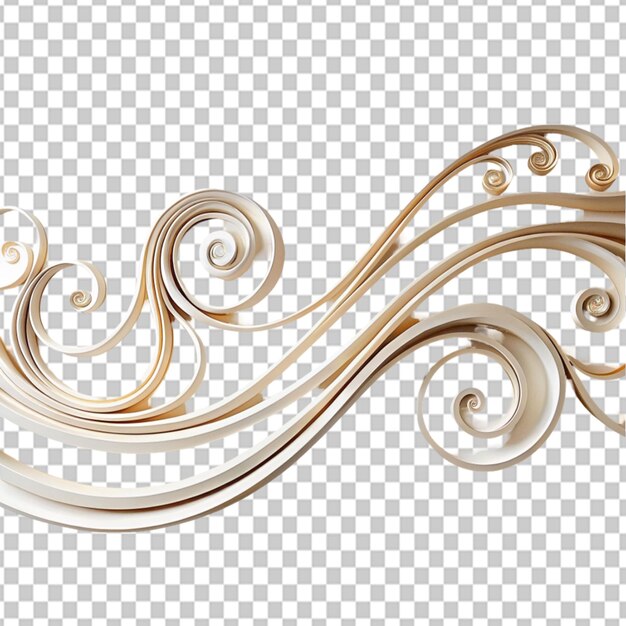 PSD of a elegant wavy on transparent background