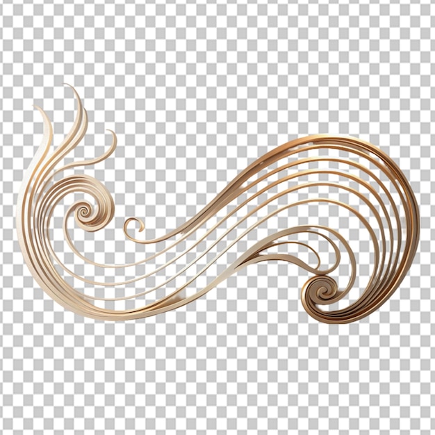 PSD of a elegant wavy on transparent background