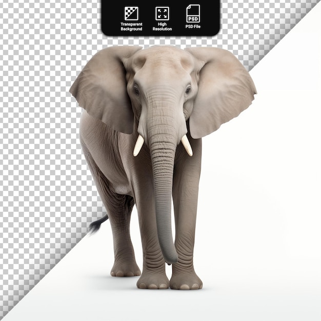 PSD psd elephant isolated on transparent background