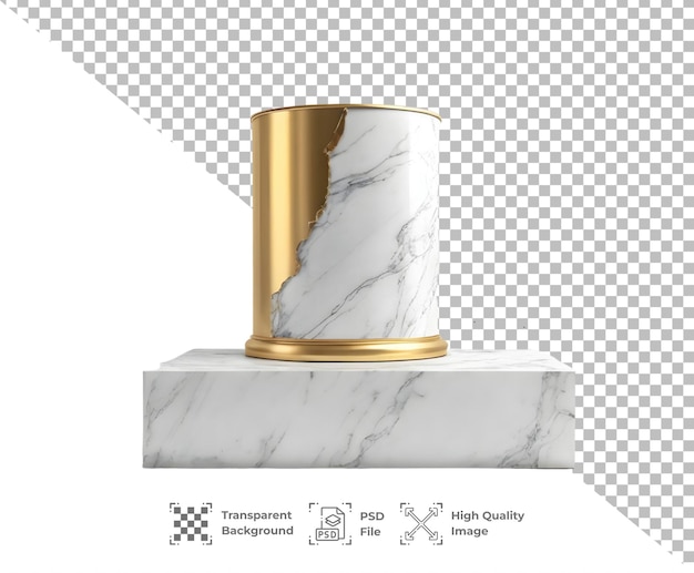 PSD psd empty beautiful marble podium on transparent background