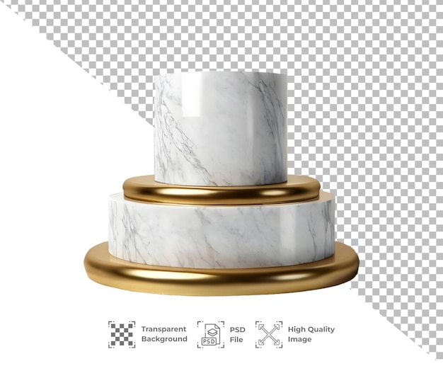 PSD psd empty beautiful marble podium on transparent background