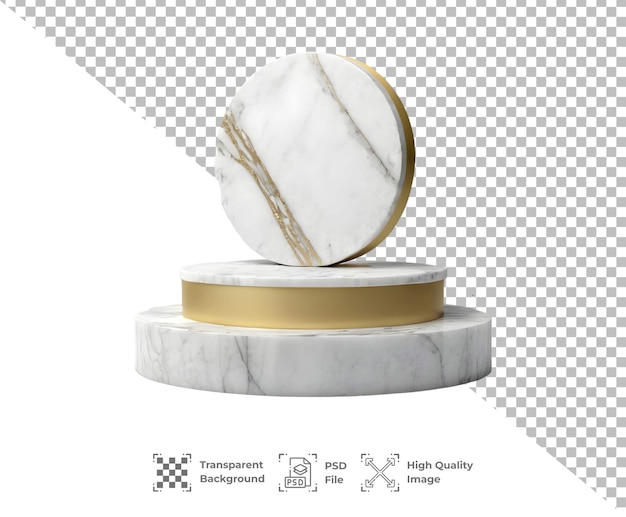 PSD psd empty beautiful marble podium on transparent background