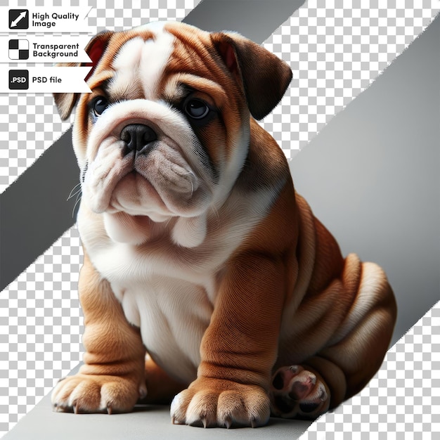 PSD psd english bulldog puppy on transparent background