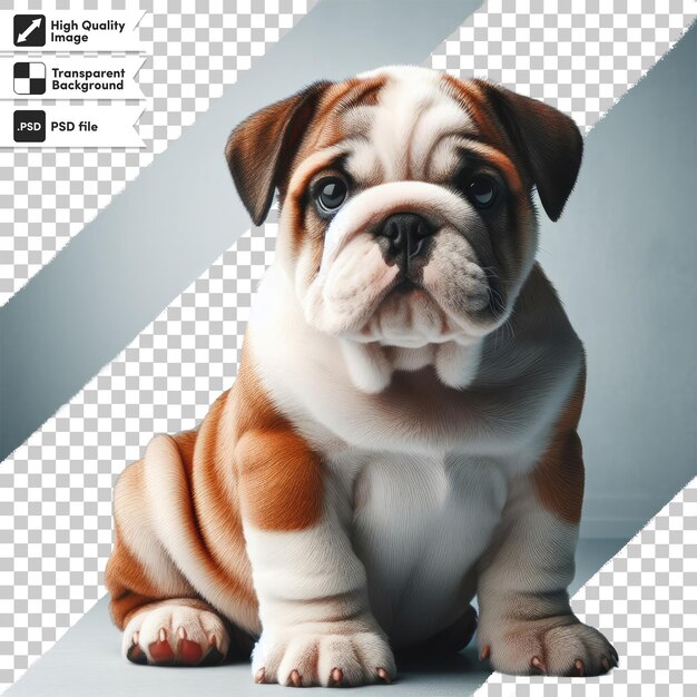 PSD psd english bulldog puppy on transparent background