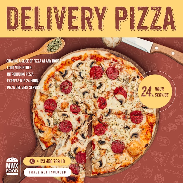 PSD Everyone Loves Pizza Poster Design for Social Media Instagram Post