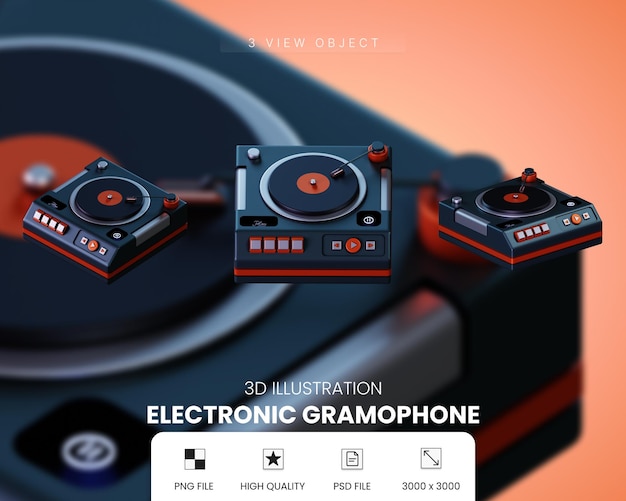 PSD Exclusive Object Music Equipment 3D Icon Modern in Design Style Transparent